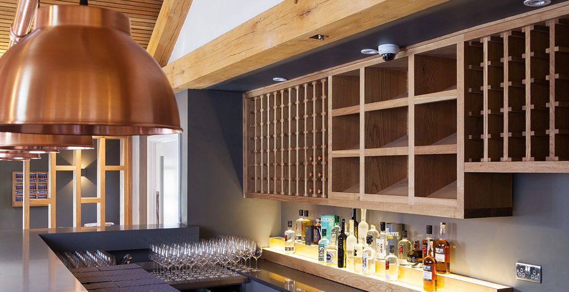 Copper-leaf bar area, commercial fit-out