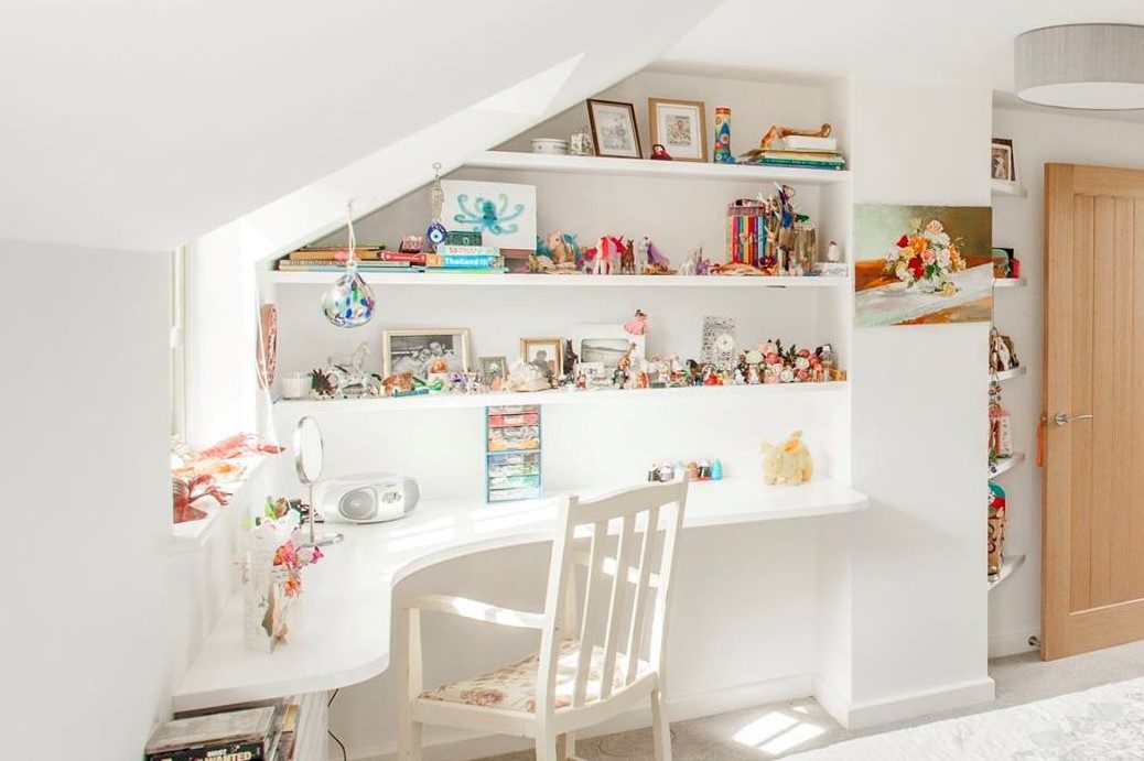 Bespoke desk and shelving by MSO Joinery